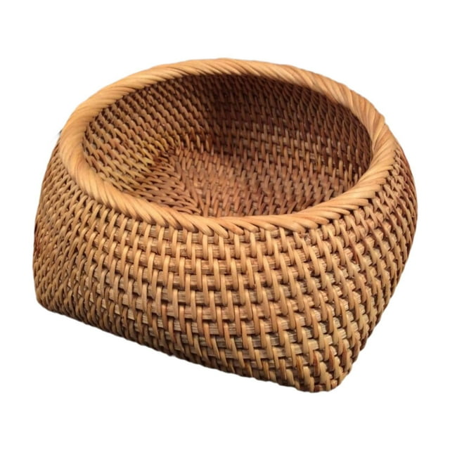 Cesta de almacenamiento de ratán, cesta de mimbre, bandeja para decoración del hogar, cestas de almacenamiento rústicas, cesta tejida para servir para L