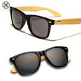 thumbnail image 3 of Luxtrada Vintage Classic Stylish Wood Wooden Bamboo Eyewear Unisex Mens Womens Retro Sunglasses (Black&Gold), 3 of 5