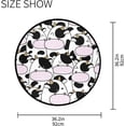 thumbnail image 4 of SKYSONIC White Color Round Area Rug Chair Couch Cover Area Rug for Bedroom Floor Sofa Living Room Non-Slip Home Decor 3 x 3 Feet, 4 of 5