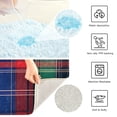 thumbnail image 3 of Yayeee Bath Rug for Bathroom Floor Non Slip Rectangle Fluffy Soft Absorbent Mat, 16"x24", Red Green Pattern, 3 of 7