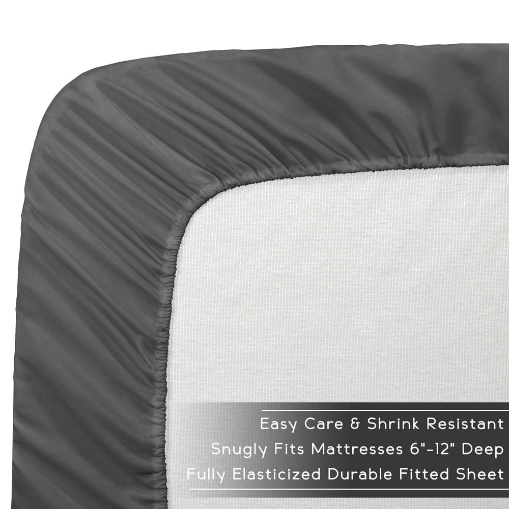 Bare Home 2 Twin Fitted Premium Ultra-Soft Bed Sheets (2-Pack) - Hypoallergenic, Twin, 12" Deep Pocket, 39" x 75"(Twin, Gray)