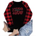 thumbnail image 4 of Meichang Valentines Day Tops for Women Love Heart Print Tee Tops Raglan Long Sleeve Crew Neck Loose Fit Going Out Tops Heart Sweatshirt, 4 of 5