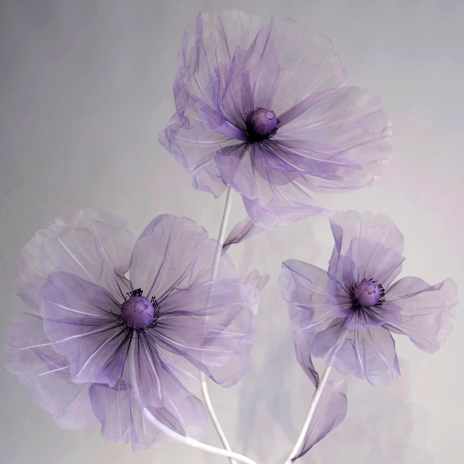 Giant Flowers for Decoration,3-Head Fake Flowers Artificial Silk Flower，Wedding Reception Essential Decoration,Party Banquet Background Decor,Home Decor
