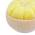 thumbnail image 4 of Pin Cushion Wooden Base Needle Pincushion Cute Small Pins Holder with Vertical Wooden Bowl Yellow, 4 of 6