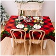 thumbnail image 1 of Mantel rectangular de Navidad, estilo fiesta, manteles impresos en 3D, impermeables, a prueba de manchas, a prueba de aceite, lavables para decoración de fiestas, hogar, jardín, picnic (C), 1 of 3