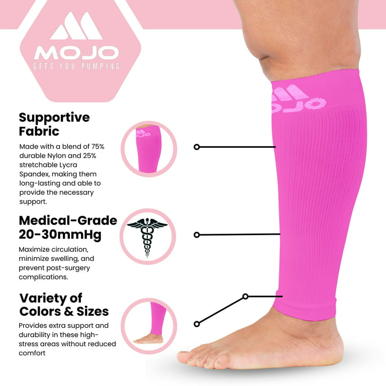 Plus Size Compression Calf Sleeve for Men and Women 20-30mmHg - Pink,  6X-Large