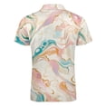 thumbnail image 5 of Marble Texture Men Zipper T-shirt Summer Casual Short Sleeve T-shirt Top, 5 of 7