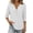 White, variant on Length Sleeve Short Petite Cotton Tees Womens Tops 3/4 Sleeve V-Neck A-Line Tops - Button Front for Beach White XL