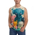 thumbnail image 2 of Fotbe Men's Cute Animal Party Print Men's Sleeveless Muscle Tank Tops Casual T-Shirts for Gym Workout Beach-X-Large, 2 of 8