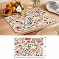 thumbnail image 6 of Red Pink Spring Floral Placemats Set of 6 Summer Botanical Vintage Place Mats Indoor Wipeable Table Mats Washable Cloth Dining Table Placemats for Kitchen Holiday Party Home Decor 13x19 Inch, 6 of 9