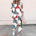 thumbnail image 3 of Wolfast Christmas Printed Sweatshirt & Pants for Women 2PC Long Sleeve Round Neck T-shirt Drawstring Trouses Set,Blue,M, 3 of 5