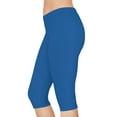 thumbnail image 4 of Marine Blue Women's Capri Leggings — Comfortable Stretch Capri Pants Poly-Span Blue Capri 11, 4 of 8