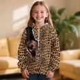 thumbnail image 2 of Pzuqiu Leopard Print Hoodie Sweatshirt for Girls Size 6-7 Personalized Versatile Girls' Fashion Hoodies & Sweatshirts Lightness Long Sleeve Jacket Outfits for Kids and Toddlers, 2 of 7