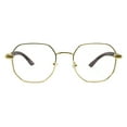thumbnail image 2 of Luxurious Wood Buffs Clear Lens Glasses Hipster Designer Style UV400 Gold Brown, 2 of 4