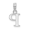 thumbnail image 3 of Auriga 925 Sterling Silver Rhodium-plated Polished Block Initial -P- Pendant for Women, 3 of 6