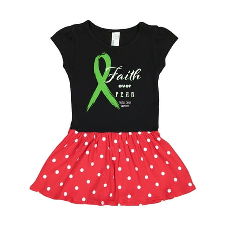 

Inktastic Faith over Fear Prostate Awareness with Green Ribbon Gift Toddler Girl Dress