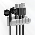 thumbnail image 4 of Multi ​USB Cable Organizer Cord, Cable Holder Clips, 3-Pack Cord Organizer Wire Holder, Super-Sticky Desk Cable Holder for USB Charging Cable Mouse Cable Office Home and Car, 4 of 7