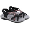 thumbnail image 3 of Sandalias deportivas Sandalias planas Zapatos para caminar con punta abierta Sandalias de cuña baja para mujer, 3 of 9