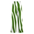 thumbnail image 3 of WFJCJPAF 2024 New Product Clearance！ Khaki Pants for Women Uniform,Women's Fashionable Striped Printed Drawstring Wide Leg Pants - Green XXL, 3 of 4