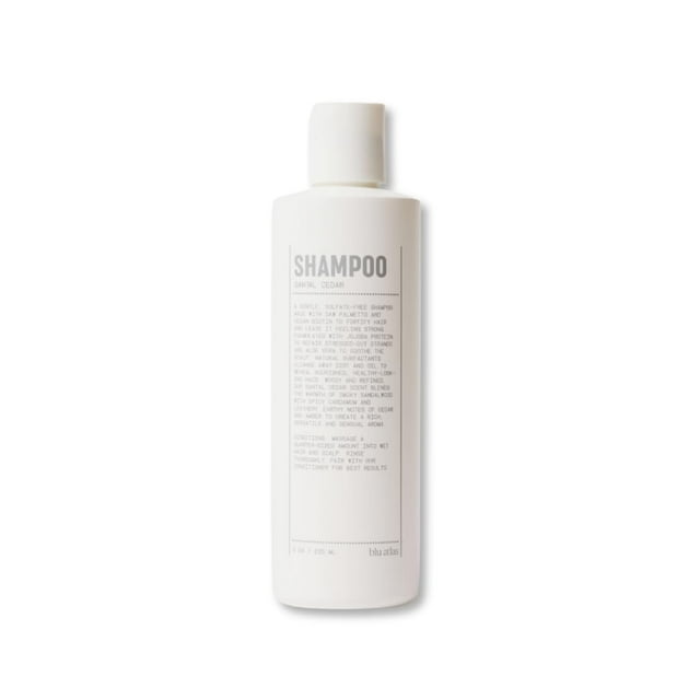 Champú natural para hombres Blu Atlas - Para todo tipo de cabello - Champú hidratante profundo de limpieza suave Sin sulfato vegano ni parabenos - Cedro santal 8 oz.
