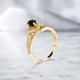 thumbnail image 3 of Gem Stone King 18K Yellow Gold Plated Silver Black Sapphire Engagement Ring for Women (1.63 Cttw, Round 5MM, Gemstone September Birthstone, Size 8), 3 of 4
