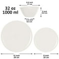thumbnail image 2 of Youngever 18 Pieces Plastic Kitchen Dinnerware Set, Plates (8 Inch & 10 Inch), Bowls (32OZ), Service for 6 (Cream), 2 of 4