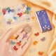 thumbnail image 3 of 1 caja de 100 cuentas de vidrio con forma de lazo, coloridas, transparentes, aleatorias, con forma de mariposa, con agujeros horizontales, cuentas espaciadoras sueltas., 3 of 6