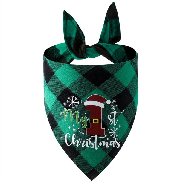 Algodón A Cuadros Para Saliva De Perro, Baberos Triangulares De Una Sola Capa, Accesorios Para Bufanda, Toalla De Saliva Para Mascotas Para Fiestas De Navidad Y Fotos Speravity HA044040-06