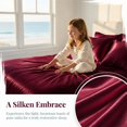 thumbnail image 5 of WVG Satin King Size Sheet Set 4PCS, Luxury Bed Sheets, Silky Fitted Sheet Bedding Set, Breathable Cooling Bed Sheets with 2pcs Pillowcases, Fits Deep Mattress, 5 of 7