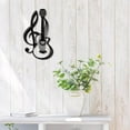 thumbnail image 4 of Metal Wall Art Decor Musical Instruments Black Wall Signs Guitar Iron Hanging Metal Ornament Sculpture for Balcony Garden Home Living Room Decoration Outdoor Indoor Gifts 11.8x6.8Inch, 4 of 9