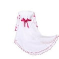 thumbnail image 2 of Little Girls Fuchsia White Floor Length Tail Layer Bridal Dress 4, 2 of 2