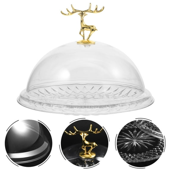 Cake Tray with Lid Clear Cake Stand with Dome Snack Serving Tray for Wedding Party