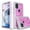 Pink, variant on Circlemalls Case For Motorola Moto G Stylus 5G, + Protector Phone Cover W/ Glitter Diamond -Teal
