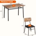 thumbnail image 2 of 5 Piece Dining Table Set for 4 with Storage Rack, 43.3 Inch Space Saving Kitchen Table with MDF Top and Metal Frame, Upholstered PU Chairs for Apartment Small Spaces, Brown Gray Black, 2 of 8