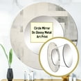 thumbnail image 3 of Designart "Platinum Parallels in Shades of Grey and White I" Shapes Rund Mirror For Wall Decor - Large Grey Round Print Mirror - Round Modern Mirror - Wall Mounted Round Large Mirror - 36" x 36", 3 of 6