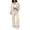Apricot Color, variant on Women'S 2 Piece Outfits Sweatsuit Zip Up Long Sleeve Sweatshirt with Wide Leg Sweatpants