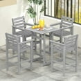thumbnail image 2 of Barara King Bar Stools Set, Counter Bar Stools Set, Patio HDPE Adirondack Bar Chairs Set of 2 with Wide Armrests-Gray, 2 of 12