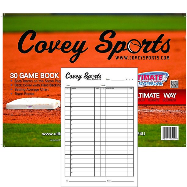 Covey Sports Baseball Softball Scorebook (30 Games Version) Side by