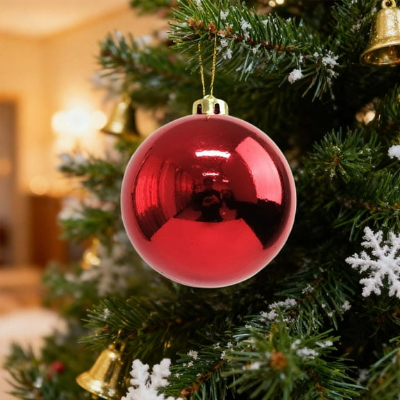 12 Pcs Christmas Ball Ornaments Large 4.7'' Christmas Ornaments Xmas Shatterproof Tree Decorations Extra Large Outdoor Hanging Plastic Balls Red