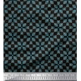 thumbnail image 1 of Soimoi Black Poly Georgette Fabric Square & Triangle Geometric Printed Fabric 1 Yard 52 Inch Wide, 1 of 1