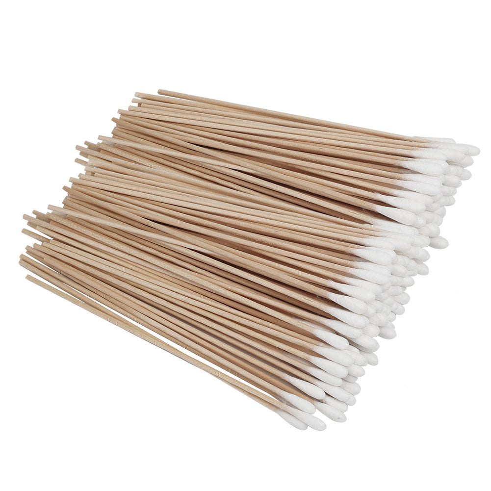 300 x Wooden Cotton Swabs, Long Wooden Handle Cotton Swabs Cleaning Swabs for Makeup, Cleaning