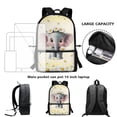 thumbnail image 4 of Uorisanigo Kids Daisy Elephant Backpack for School 4 in 1 Set, Large Capacity Back to School Bag Insulated Lunch Box Pencil Bag Water Bottle Sleeve Gift for Teens, 4 of 7
