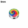 thumbnail image 4 of jiaroswwei 1 Pair Unisex Punk Tie-Dyed Screw Fit Stainless Steel Ear Plugs Gauges Tunnels, 4 of 8