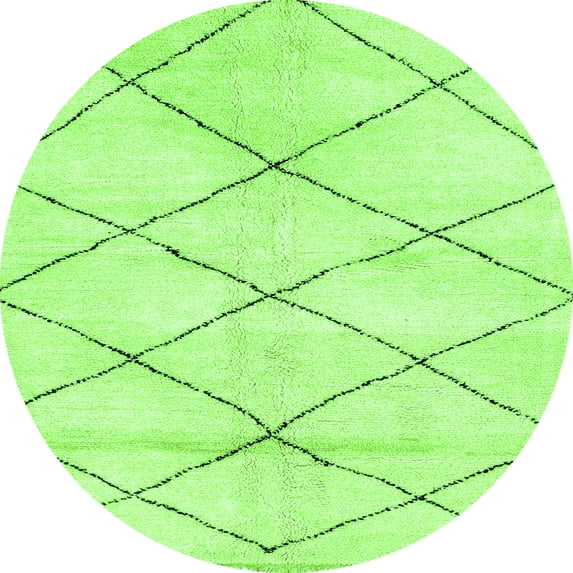 Ahgly Company Indoor Round Solid Green Modern Area Rugs, 6' Round