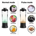 thumbnail image 2 of 1 ud., Licuadora Portátil de 20 oz con Batería Recargable por USB, Modos Dobles para Batidos y Jugos Frescos, Diseño Compacto para Nutrición en Movimiento, 2 of 10