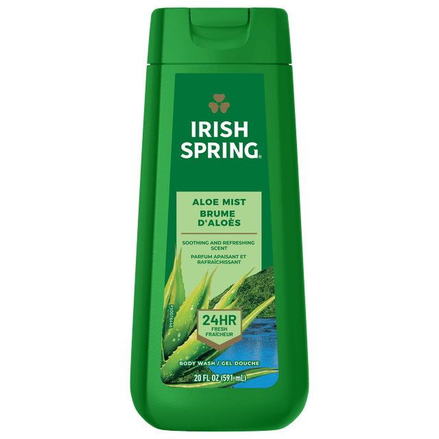 Irish Spring Aloe Mist Moisturizing Body Wash for Men, 591 mL Bottle