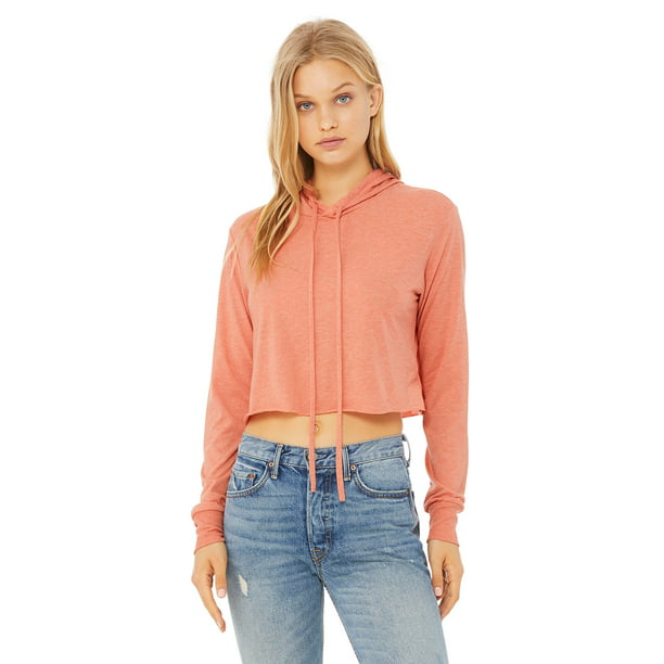 BELLA+CANVAS - Bella + Canvas, The Ladies' Cropped Long Sleeve Hooded T ...