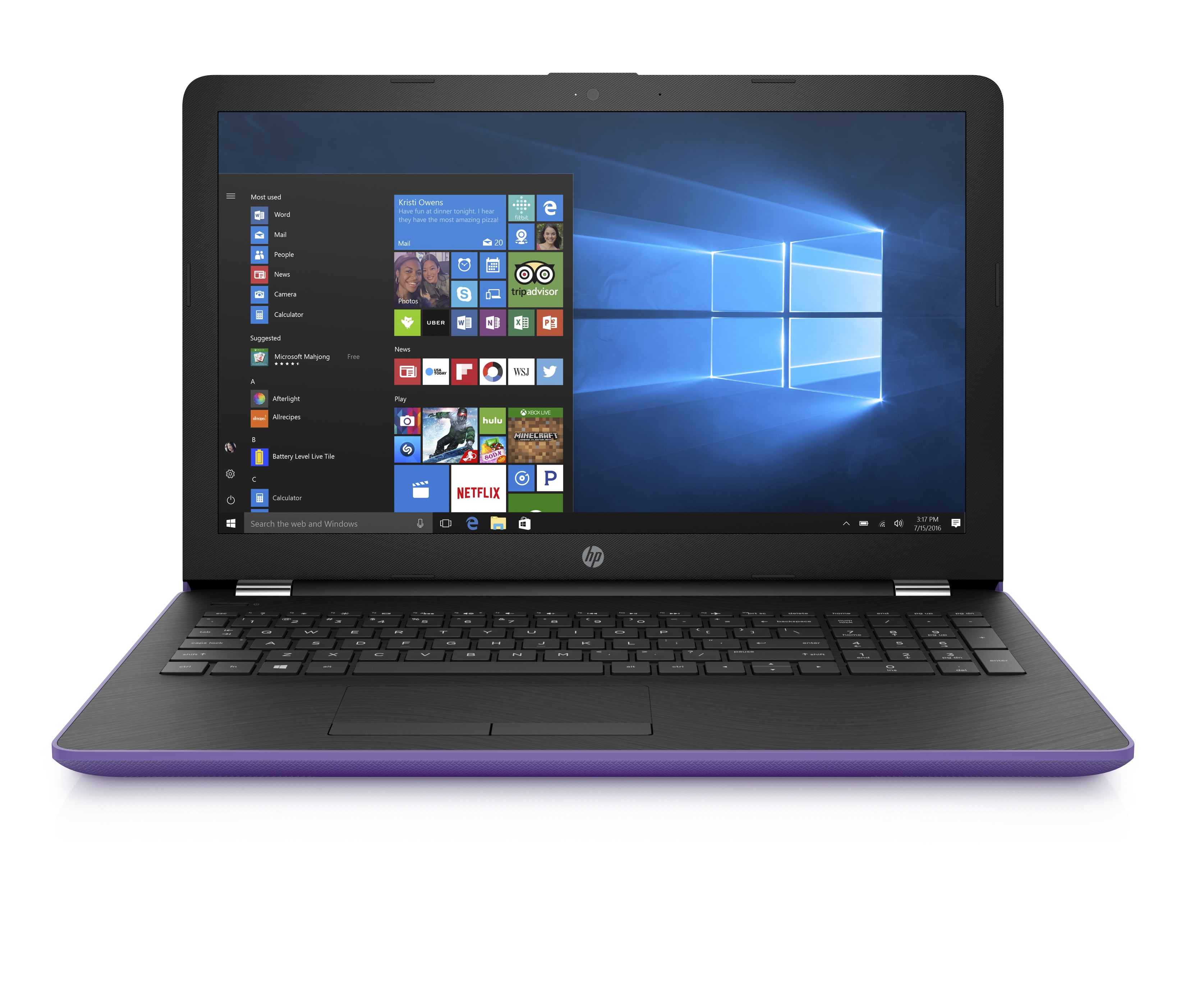 Hp 15-bw003wm 15.6" Amethyst Purple Lapt