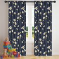 thumbnail image 5 of Blackout Kids Curtains,Darkblue Daisy Flower Yellow Centers Pattern Childrens Insulated Curtains Set Of 2,Bedroom Essentials,Toddler Room Decor 42"x84", 5 of 5
