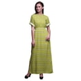 thumbnail image 1 of Bimba Robe Longue Maxi en Rayonne Imprimée Ogee Ikat pour Femmes avec Fente Latérale - X-Grand, 1 of 6